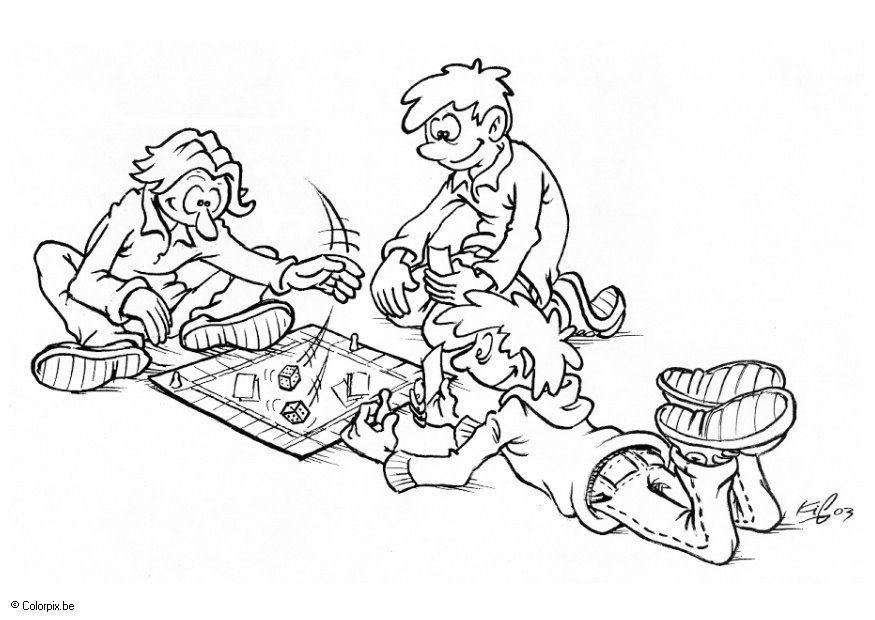 Disegno da colorare giochi di societA 